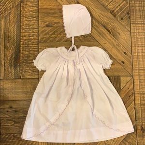 Petit Ami Newborn Purple Dress and Bonnet